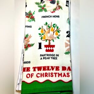 The 12 Days of Christmas Kitchen Towels Set of 2 Music Notes Drummers Hens
